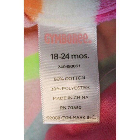 2008 Gymboree Sweet Tooth Sleeper sz 18-24 Months NWT Velour Bow Colorful Stripe - Picture 7 of 8